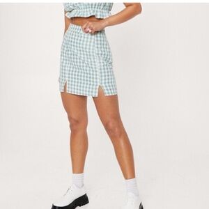 Nasty Gal gingham print mini skirt